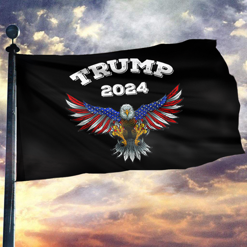 TRUMP 2024 Eagle USA Flag