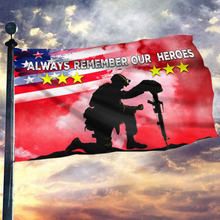 Load image into Gallery viewer, Always Remember Our Heroes Red Flag