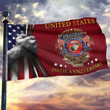 Load image into Gallery viewer, 250th Anniversary US Marine Corps Flag