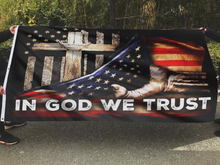 Load image into Gallery viewer, In God We Trust Cross Flag