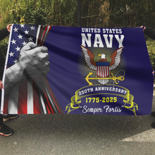 Load image into Gallery viewer, 250th Anniversary Navy Flag