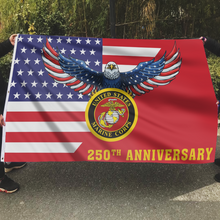 Load image into Gallery viewer, 250th Anniversary USMC Eagle Flag