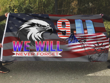 Load image into Gallery viewer, 911 We Will Never Forget Eagle Flag