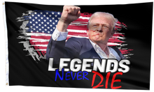 Load image into Gallery viewer, Legends Never Die Trump Black Flag