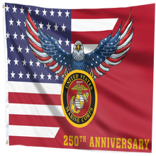 Load image into Gallery viewer, 250th Anniversary USMC Eagle Flag