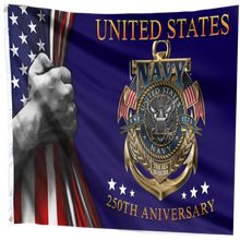Load image into Gallery viewer, 250th Anniversary US Navy Flag