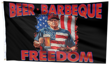 Load image into Gallery viewer, Beer Barbeque Freedom Trump Flag