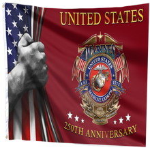 Load image into Gallery viewer, 250th Anniversary US Marine Corps Flag