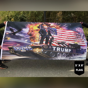 Donald Trump Rare Tank Flag
