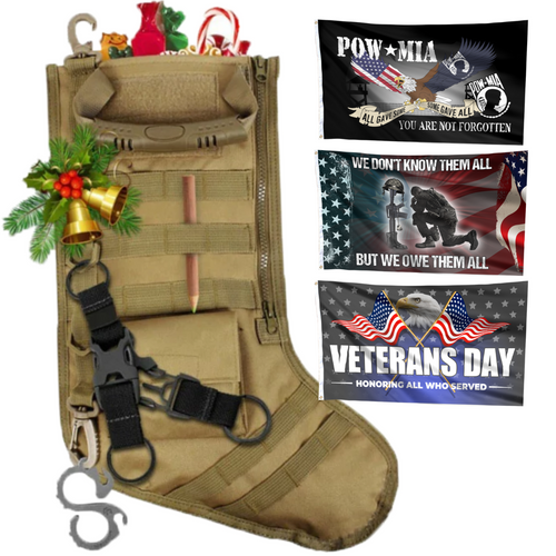 Tactical Holiday Stockings - 3-Pack Flag Bundle - Veterans Day