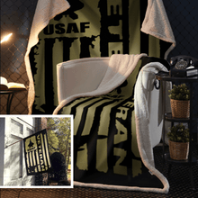 Load image into Gallery viewer, United States Air Force Veteran Blanket - 50x60 + Free Matching 3x5' Single Reverse Flag