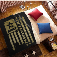 Load image into Gallery viewer, United States Army Veteran Sherpa Blanket - 50x60 + Free Matching 3x5 Single Reverse Flag