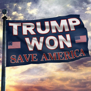 Trump Won - Save America Flag + Trump 2024 Flag bill Hat Combo