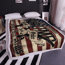 Load image into Gallery viewer, Trump 2020 Law and Order 2nd Amendment Sherpa Blanket - 50x60 + Free Matching 3x5&#39; Single Reverse Flag