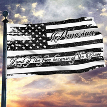 Load image into Gallery viewer, AMERICA HOME OF THE FREE B&W FLAG