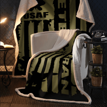 Load image into Gallery viewer, United States Air Force Veteran Blanket - 50x60 + Free Matching 3x5' Single Reverse Flag
