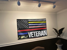 Load image into Gallery viewer, USA Veteran Flag - First Responders Stripes Flag