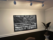 Load image into Gallery viewer, LAND OF THE FREE GRAY CAMO FLAG