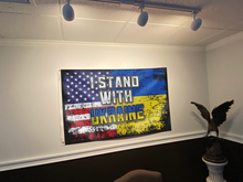 Load image into Gallery viewer, I Stand With Ukraine | American Ukrainian Flag