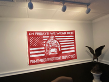 Load image into Gallery viewer, On Fridays We Wear RED Flag