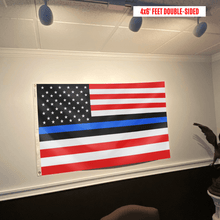Load image into Gallery viewer, Blue Lives Matter Honoring Law Enforcement Officers Blue Thin Line Flag
