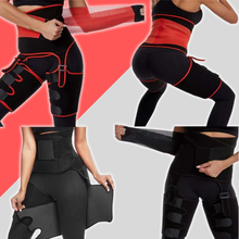 Load image into Gallery viewer, 3 in 1 Neoprene Adjustable Belt Sweat Waist Trainer and Thigh Trimmer