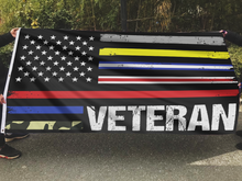 Load image into Gallery viewer, USA Veteran Flag - First Responders Stripes Flag