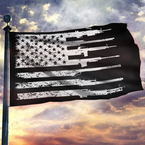 2nd Amendment American Rifle Flag 3x5 Flag - Black