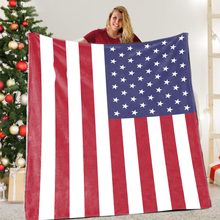 Load image into Gallery viewer, USA Flag Premium Mink Sherpa Blanket