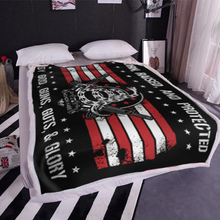 Load image into Gallery viewer, Born Raised and Protected Premium Mink Sherpa Blanket