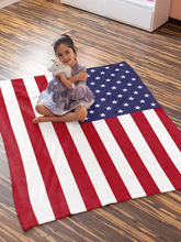 Load image into Gallery viewer, USA Flag Premium Mink Sherpa Blanket