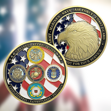 Load image into Gallery viewer, Thank You For Your Service - USA Eagle Veteran Coin