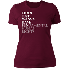 Load image into Gallery viewer, Girls Just Wanna Have Fundamental Human Rights Boyfriend T-shirt