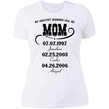 Load image into Gallery viewer, My Greatest Blessings Call Me Mom Personalized Boyfriend T-shirt