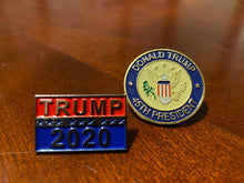 Load image into Gallery viewer, 45th President & Trump 2020 Pin - 2pc Trump Pins Combo Deal