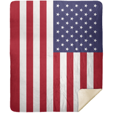Load image into Gallery viewer, USA Flag Premium Mink Sherpa Blanket