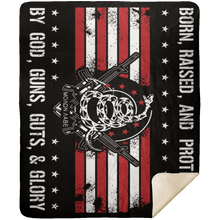 Load image into Gallery viewer, Born Raised and Protected Premium Mink Sherpa Blanket