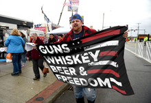 Load image into Gallery viewer, Guns, Whiskey, Beer and Freedom Flag