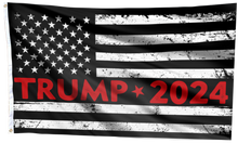 Load image into Gallery viewer, Trump 2024 - Black and White USA Flag