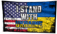 Load image into Gallery viewer, I Stand With Ukraine | American Ukrainian Flag