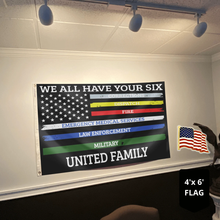Load image into Gallery viewer, We All Have Your Six United Family - USA Flag + American Flag Lapel Pin - Flag Bundle