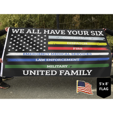 Load image into Gallery viewer, We All Have Your Six United Family - USA Flag + American Flag Lapel Pin - Flag Bundle