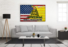 Load image into Gallery viewer, Don&#39;t Tread On Me USA Deluxe Landscape Canvas 1.5in Frame