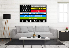 Load image into Gallery viewer, Heroes First Responder Deluxe Landscape Canvas 1.5in Frame