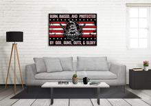 Load image into Gallery viewer, Born Raised and Protected Deluxe Landscape Canvas 1.5in Frame