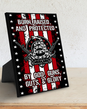 Load image into Gallery viewer, Born Raised and Protected Deluxe Portrait Canvas 1.5in Frame