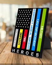 Load image into Gallery viewer, Heroes First Responder Deluxe Portrait Canvas 1.5in Frame