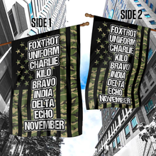 Load image into Gallery viewer, Foxtrot Uniform Charlie Kilo Phonetics House Flag