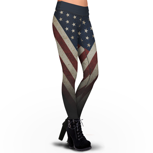 USA Flag - American Grunge Leggings