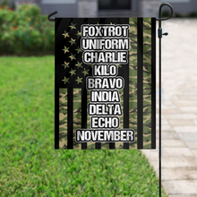 Load image into Gallery viewer, Foxtrot Uniform Charlie Kilo Phonetics House Flag